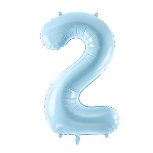 Foil Balloon Number ''2'', 86cm, light blue