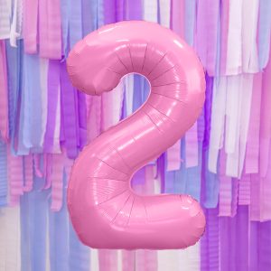 Foil Balloon Number ''2'', 86cm, pink