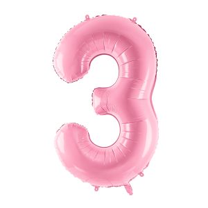Foil Balloon Number ''3'', 86cm, pink