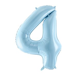 Foil Balloon Number ''4'', 86cm, light blue