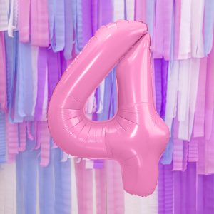 Foil Balloon Number ''4'', 86cm, pink