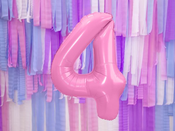 Foil Balloon Number ''4'', 86cm, pink