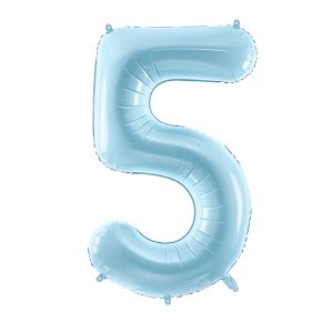 Foil Balloon Number ''5'', 86cm, light blue