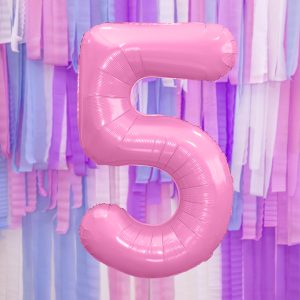 Foil Balloon Number ''5'', 86cm, pink