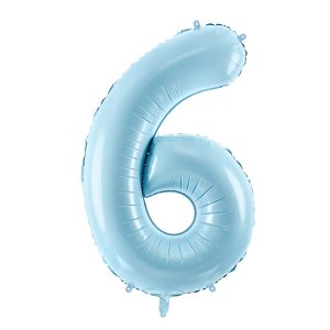 Foil Balloon Number ''6'', 86cm, light blue