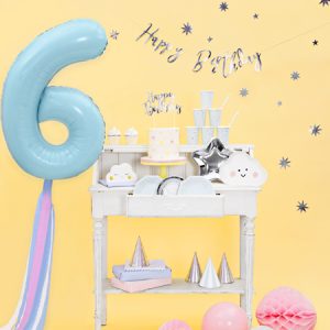 Foil Balloon Number ''6'', 86cm, light blue