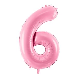 Foil Balloon Number ''6'', 86cm, pink