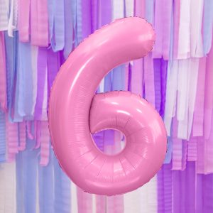 Foil Balloon Number ''6'', 86cm, pink