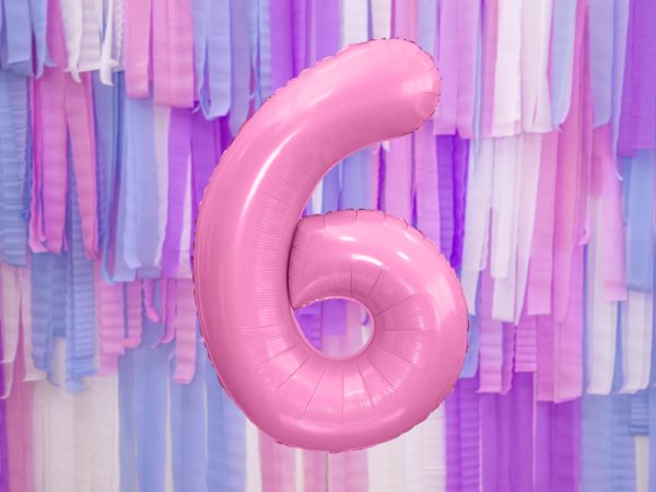 Foil Balloon Number ''6'', 86cm, pink