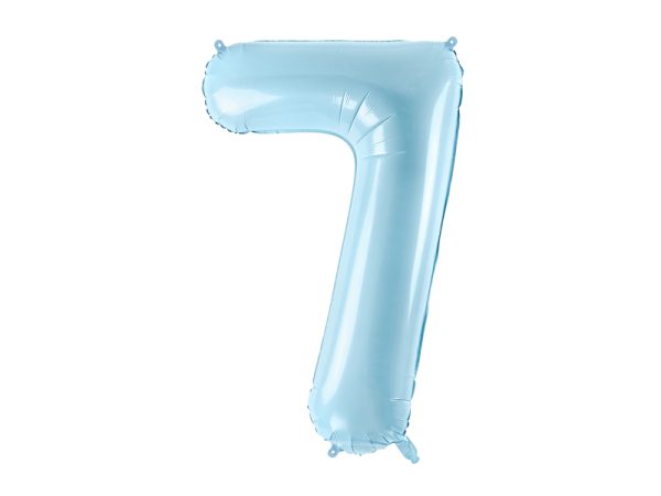 Foil Balloon Number ''7'', 86cm, light blue