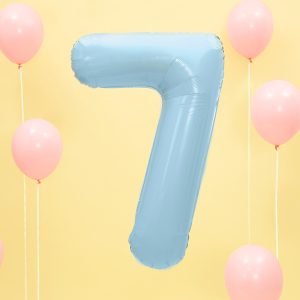 Foil Balloon Number ''7'', 86cm, light blue