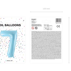 Foil Balloon Number ''7'', 86cm, light blue