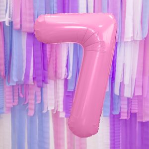 Foil Balloon Number ''7'', 86cm, pink