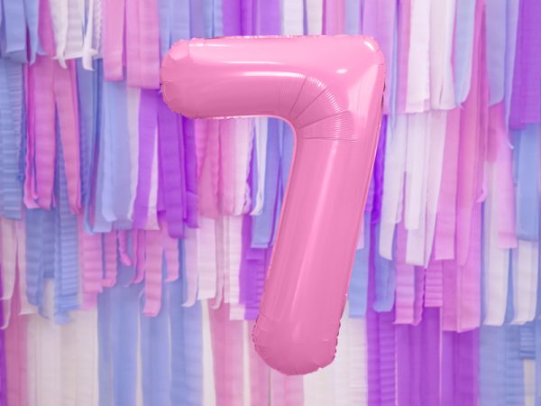 Foil Balloon Number ''7'', 86cm, pink
