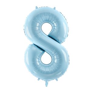 Foil Balloon Number ''8'', 86cm, light blue