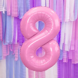 Foil Balloon Number ''8'', 86cm, pink