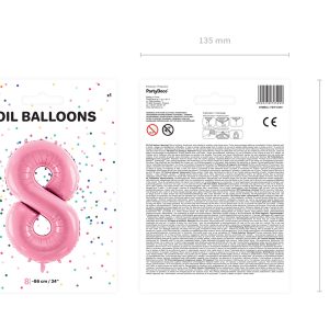 Foil Balloon Number ''8'', 86cm, pink