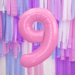 Foil Balloon Number ''9'', 86cm, pink