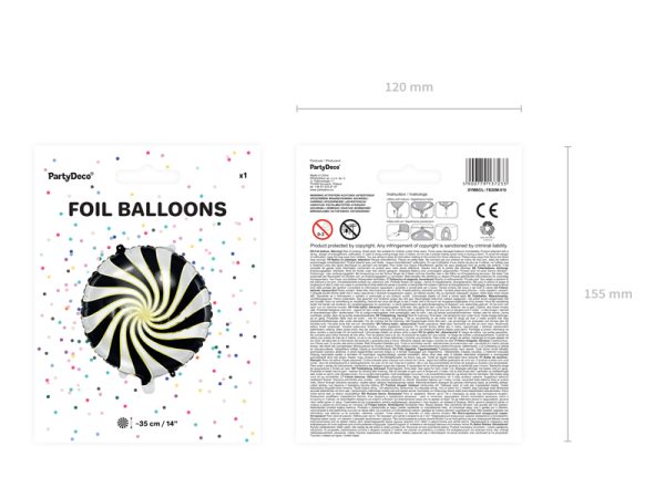 Foil balloon Candy, 35cm, black