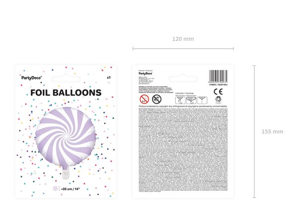 Foil Balloon Candy, 35cm, light lilac