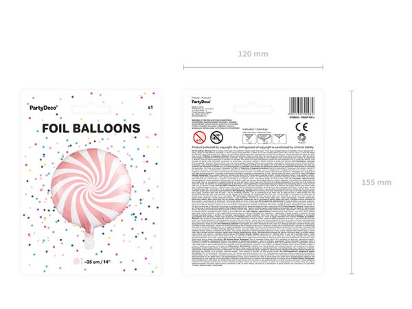 Foil Balloon Candy, 35cm, light pink