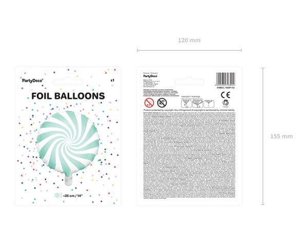 Foil Balloon Candy, 35cm, mint