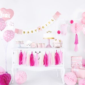 Foil Balloon Heart - It's a girl, 45cm, light pink