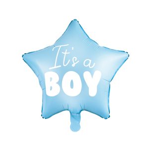 Foil Balloon Star - It's a boy, 48cm, light blue