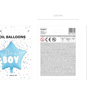 Foil Balloon Star - It's a boy, 48cm, light blue
