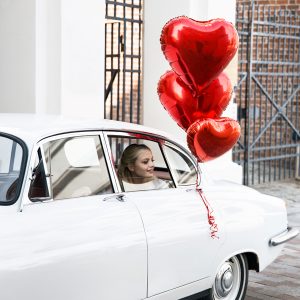 Foil Balloon Heart, 61cm, red