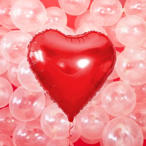 Foil Balloon Heart, 61cm, red