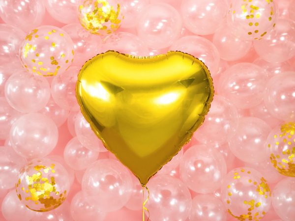 Foil Balloon Heart, 61cm, gold