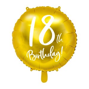 Foil Balloon 18th Birthday, gold, 45 cm