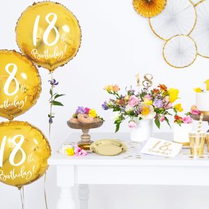 Foil Balloon 18th Birthday, gold, 45 cm