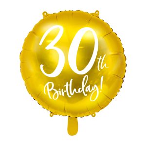 Foil Balloon 30th Birthday, gold, 45 cm