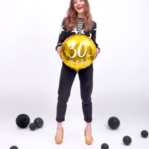 Foil Balloon 30th Birthday, gold, 45 cm