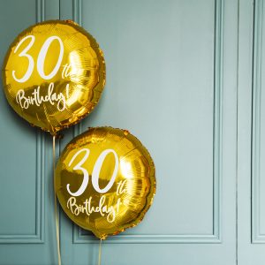Foil Balloon 30th Birthday, gold, 45 cm