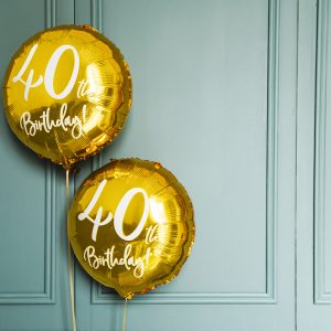 Foil Balloon 40th Birthday, gold, 45 cm