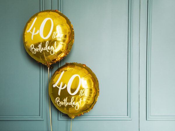 Foil Balloon 40th Birthday, gold, 45 cm