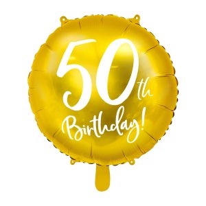 Foil Balloon 50th Birthday, gold, 45 cm