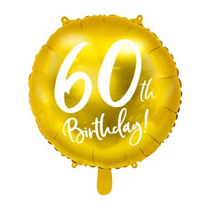 Foil Balloon 60th Birthday, gold, 45 cm