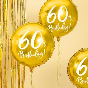 Foil Balloon 60th Birthday, gold, 45 cm