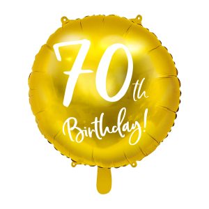 Foil Balloon 70th Birthday, gold, 45cm