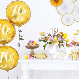 Foil Balloon 70th Birthday, gold, 45cm