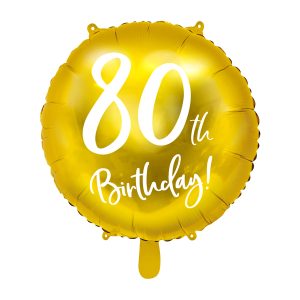 Foil Balloon 80th Birthday, gold, 45cm