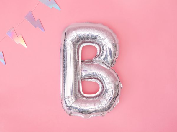 Foil Balloon Letter ''B'', 35cm, holographic