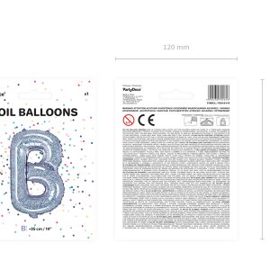 Foil Balloon Letter ''B'', 35cm, holographic