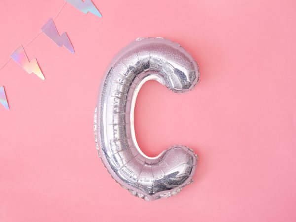 Foil Balloon Letter ''C'', 35cm, holographic