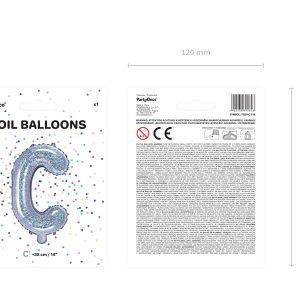 Foil Balloon Letter ''C'', 35cm, holographic