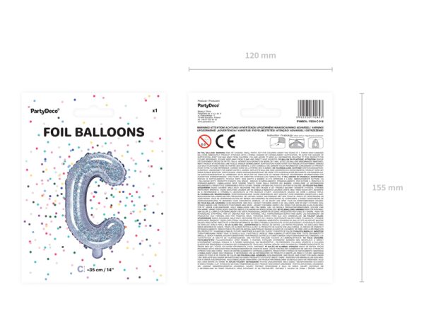 Foil Balloon Letter ''C'', 35cm, holographic